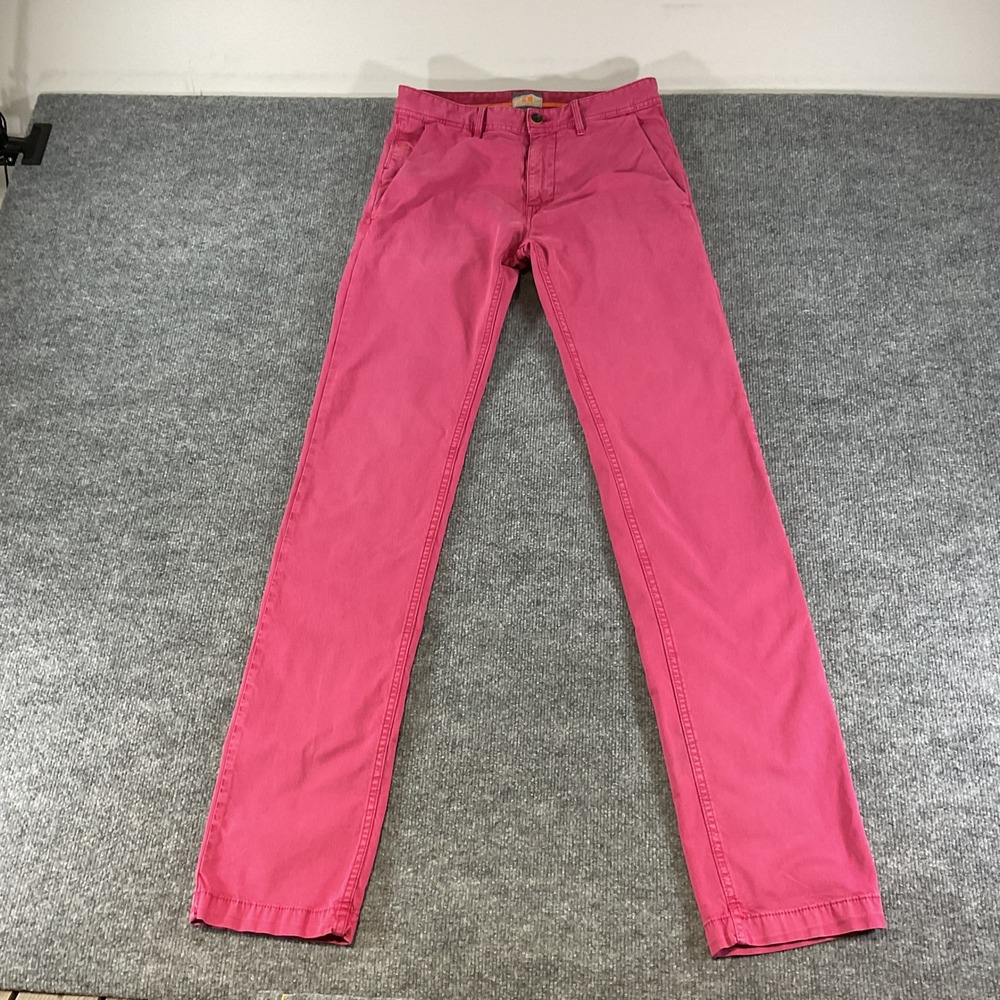 Boss Orange Slim Fit Chino Pants 29x34 Pink Cotton Stretch Mens Casual Pants